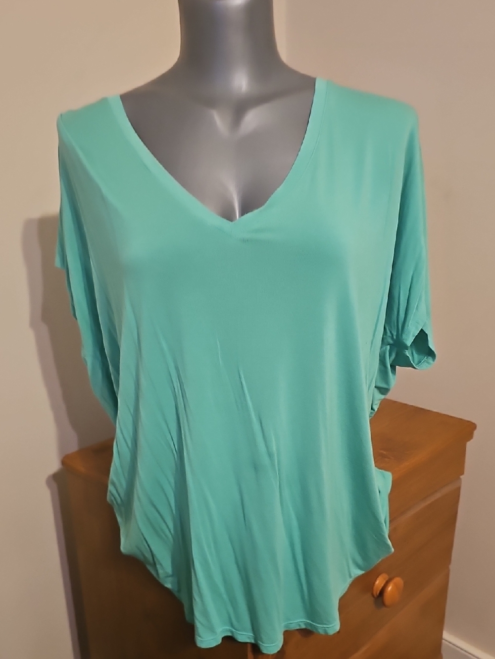 Express Aqua V-Neck Tunic Top